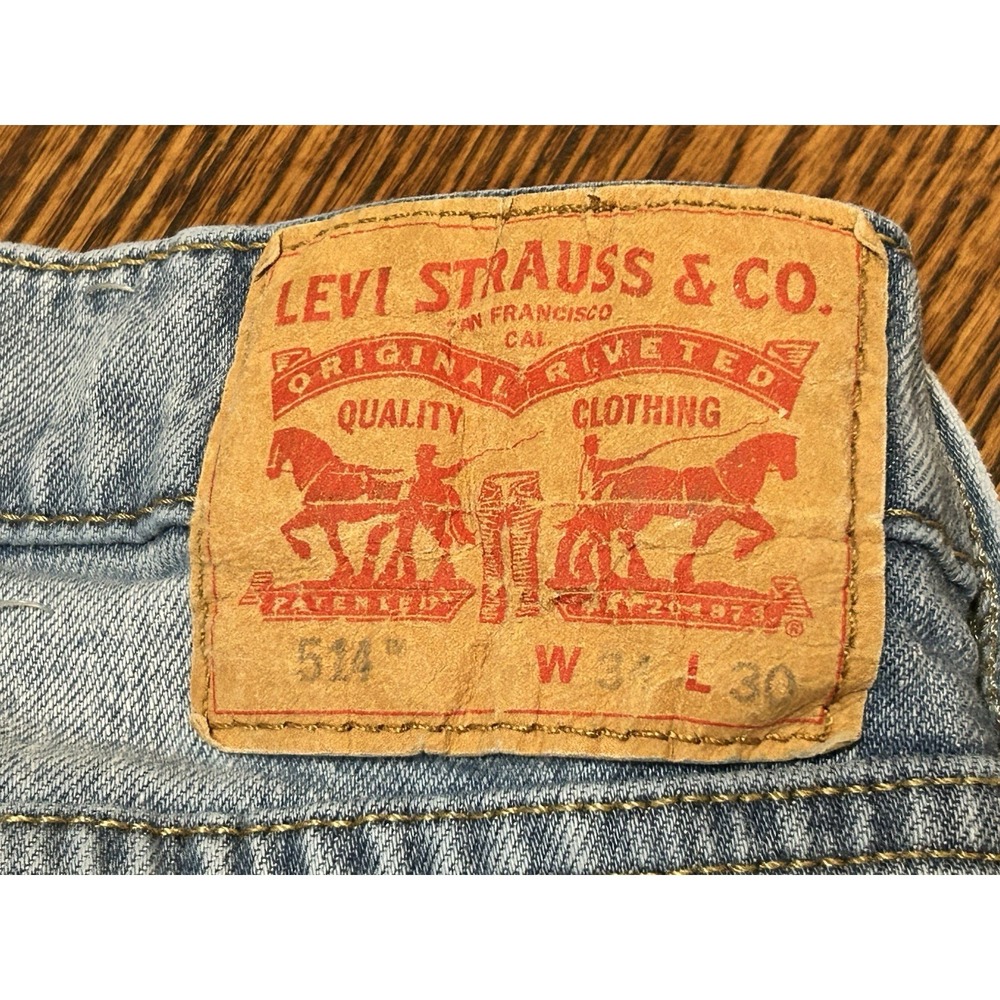 Levis 514 Jeans Mens 34x30 Blue Straight Leg Denim